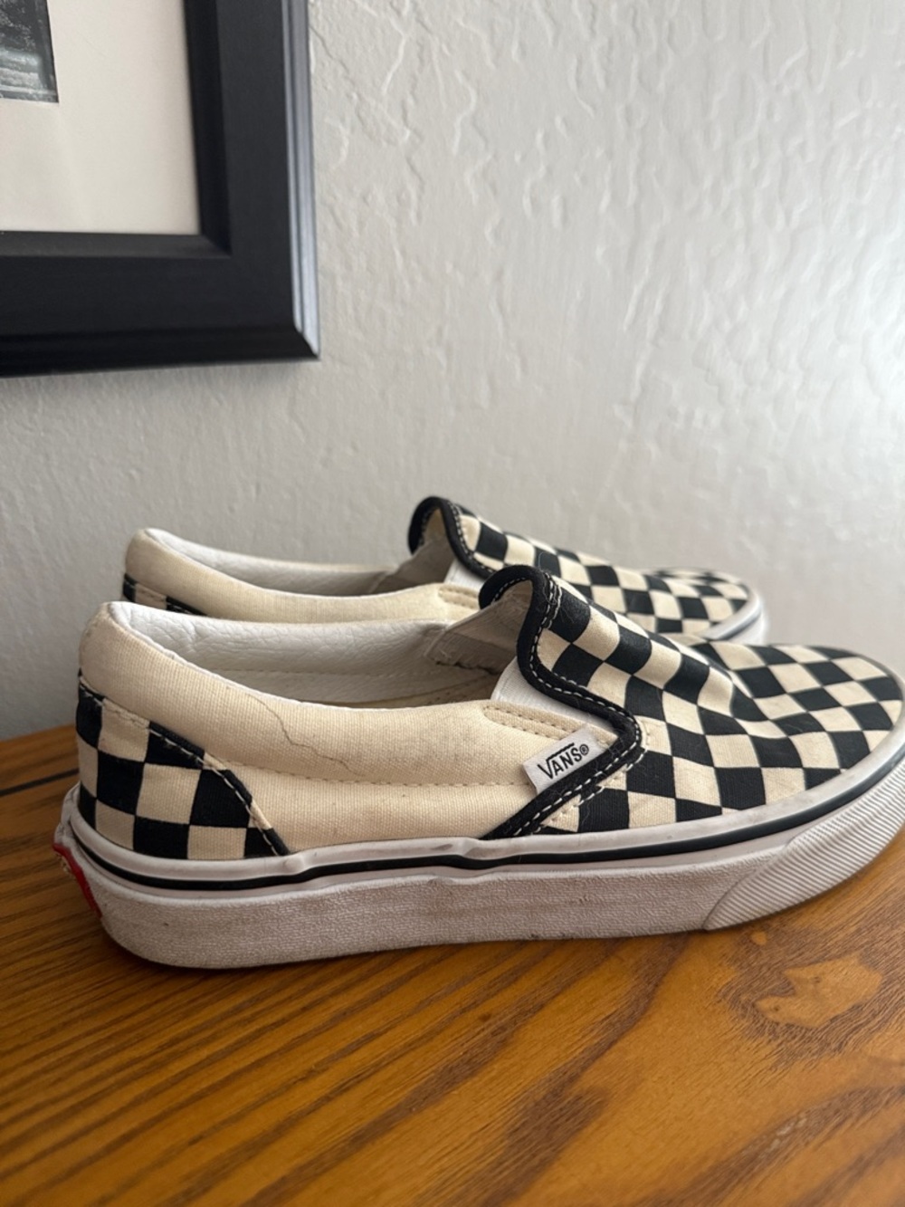 Vans Checkerboard Slip-On Sneakers - Black & White